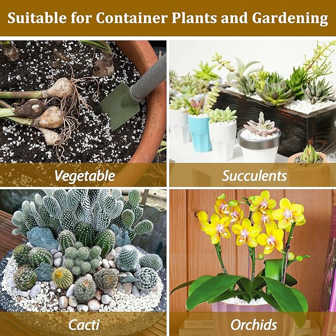 Riare 20 Quarts Organic Perlite for Plants - Horticultural Perlite Soil Amendment for Plants Potting Mix, Natural Chunky Perlite Soil Additive Conditioner Improve Root Growth, Drainage and Ventilation