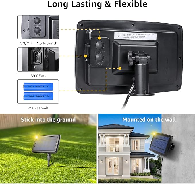 Lepro Solar Outdoor String Lights Patio Bistro Lights, 25ft 26 LED G40 Bulbs, USB Rechargeable Portable Edison Café String Lights for Porch, Pergola, Backyard, Garden, Pool, Party, Camping, 3600mAh