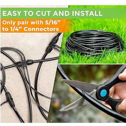 5/16 Dropper Blank Distribution Pipe,65 Foot (20 m) Black Drip Pipe for DIY Garden Irrigation Systems,Drip Pipes and Drip Irrigation System Parts