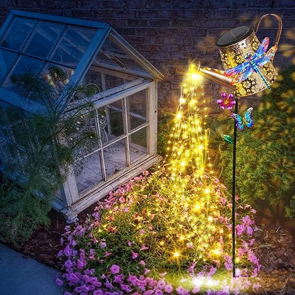 Solar Lights Outdoor Decorative, 39.4'' Metal Solar Watering Can Lights with Dragonfly, Waterproof Garden Stake Lights for Yard Lawn Patio Pathway Landscape, Gardening Gifts for Mom Grandma Women
