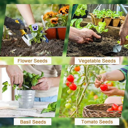 Garden Tools Woven Basket,Garden Tool Organizer with Handle,Wicker Storage Basket with 4 Compartments,Pruning Shears,Gloves,Shovel,Gardening Gifts for Women Men,14" L X 8" W X 5.5" H