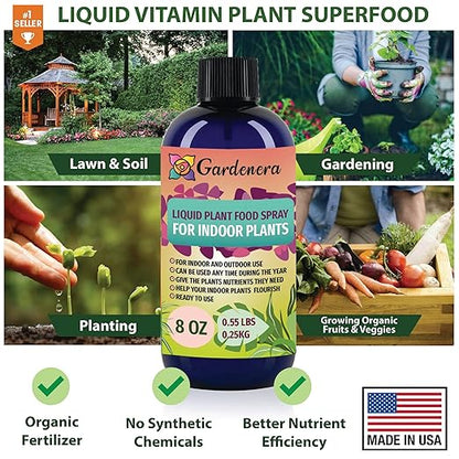 Gardenera Plant Growth Superfood for Dracaena with 18 Essential Vitamins & Minerals - Organic Plant Food Fertilizer - Micro-Fungi and Bio-Organisms for Dracaena Plant Care & Growth Enhancement - 8oz