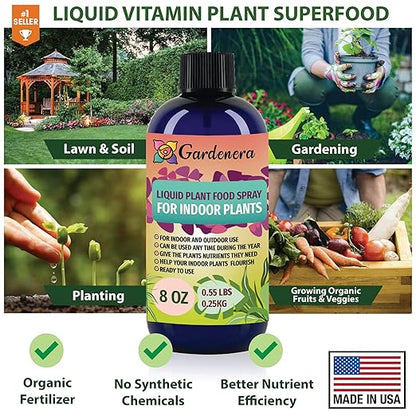 Gardenera Plant Growth Superfood for ALBO VARIEGATA with 18 Vitamins & Minerals - Organic Plant Food Fertilizer - Micro-Fungi and Bio-Organisms for Albo Variegata Plant Care & Growth Enhancement - 8oz