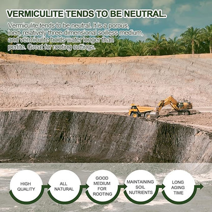 10QT Horticultural Vermiculite Bulk, Organic Vermiculite for Plants, Course Grade Vermiculite for Gardening, for houseplants, for Mushrooms, to Maintain Soil Moisture and Plant Growth(5-8mm)