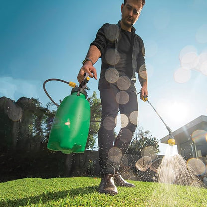 Aussie EzySpray™ 1.3 Gal No-Pump Garden Sprayer – Power Pouch™ Self-Pressurizing Speed, Handheld with 4 Spray Patterns, Comfort Grip Wand, Chemical & Water Use