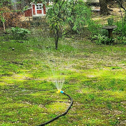 Lawn Sprinkler, 4.3 inch Yellow Flower Design, 2-Pack, Metal Spot Sprinklers for Small Lawn Areas, Kids Play