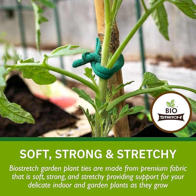 Soft Garden Plant Ties for Indoor & Outdoor Plants - Strong & Stretchy Cut-to-Length Plant Tape for Climbing Plants, Tomato Vines & Home Gardening (656 ft / 200M)