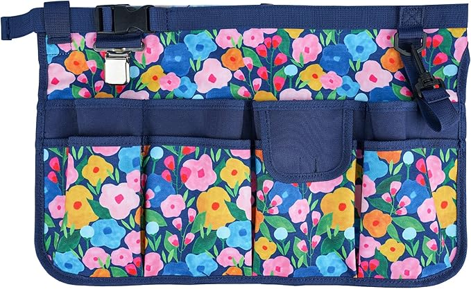 MELOTOUGH Bucket Caddy Organizer Bucket Tool Organizer for Garden Tools Fit 3.5 to 5 Gallon Bucket (Blue Flower)