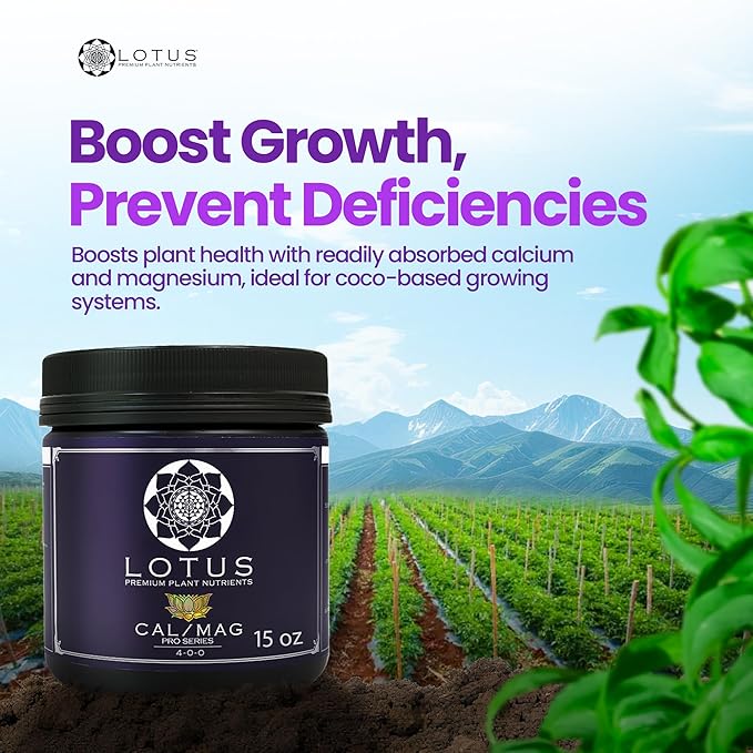 Lotus Nutrients Cal-Mag Pro Series - All Natural Premium Powdered Plant Nutrients with Calcium and Magnesium for Hydroponic Coco Coir and Soil | Improve Plant Health Indoor and Outdoor Gardens (30oz)