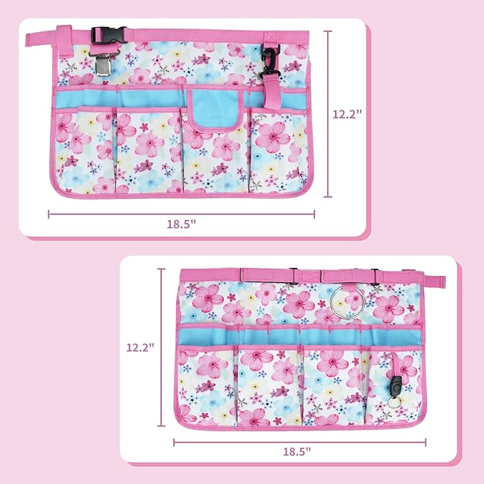 MELOTOUGH Bucket Caddy Organizer Bucket Tool Organizer for Garden Tools Fit 3.5 to 5 Gallon Bucket (Pink Flower)