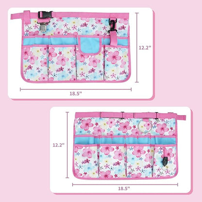 MELOTOUGH Bucket Caddy Organizer Bucket Tool Organizer for Garden Tools Fit 3.5 to 5 Gallon Bucket (Pink Flower)