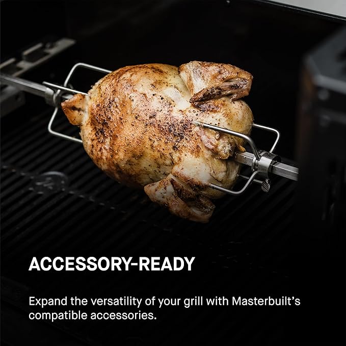 Masterbuilt® Gravity Series® 600 Digital Charcoal Grill and Smoker,WiFi Technology, GravityFed™ Charcoal Hopper, 600 Cooking Sq. Inches, Reversible Smoke&Sear Cast Iron Grates, Black, Model MB20041023