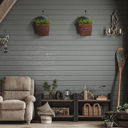 CVHOMEDECO. Farmhouse Wall Mount Metal Flower Pots Rustic Galvanized Bee Flower Holder Wall Hanging Pocket Planter for Indoor, Outdoor and Wall Decor, Set of 2 (Rusty)