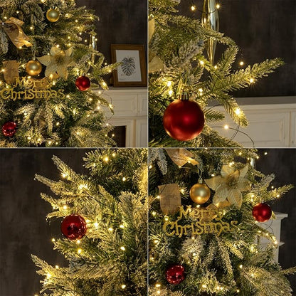 Solar String Lights for Outside,33FT 100LEDs (4 Pack) Solar Fairy Lights,Waterproof 8 Modes Outdoor String Light for Patio Garden Backyard Tree Balcony Christmas,Green Wire,Warm White