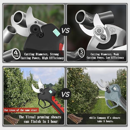 Electric pruning shears, Pruning shears, cordless rechargeable pruning shears, with a cutting diameter of 40mm, 18V compatible Comes with a 4500mAh large capacity battery, CE&PSE certified