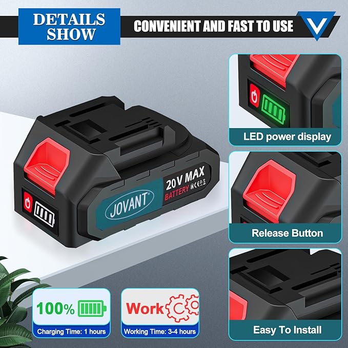 20V 4.0Ah Lithium Battery, Cordless Tools Compatible with Electric Pruning Shears,Rechargeable Li-ion Battery for Pruning Shears &Nail Gun（2-Packs）(Charger Not Included)