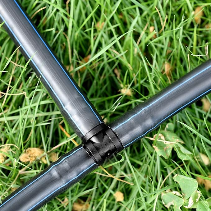 Maitys 8 Pieces 1/2 Inch Drip Irrigation Fittings Parts Soaker Hose Repair Kit Inline Barb Drip Irrigation Hose Connectors Plastic Tubing End Stop for Garden Lawn Sprinkler Systems(Tee)