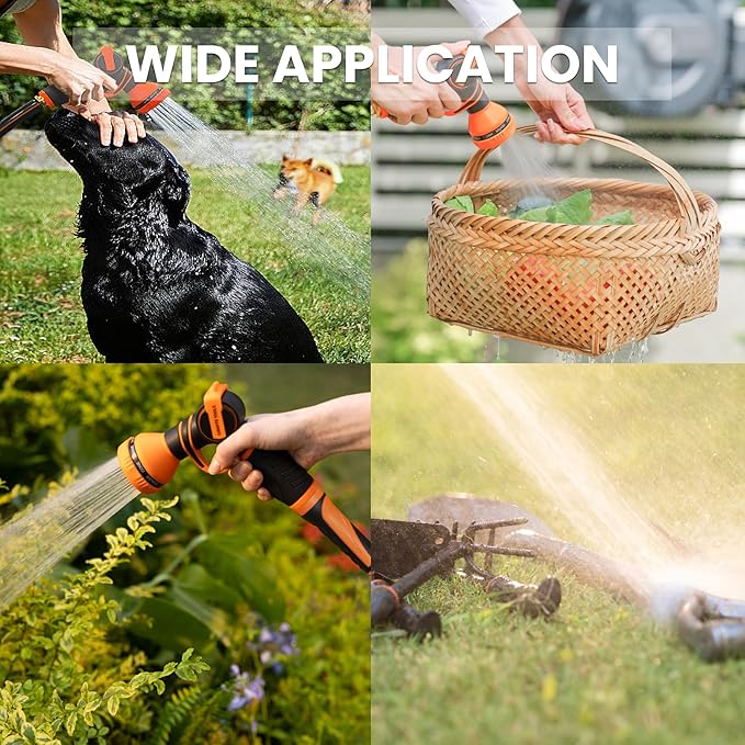 Giraffe Tools Garden Hose 75ft x 5/8", Water Hose Heavy Duty, Flexible, Lightweight Hybrid Hose with Swivel Handle, Male to Female Fittings, Burst 600 PSI