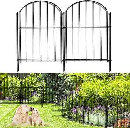21in(H) x 26ft(L) Garden Fence Animal Barrier No Dig, 26 Panels Rustproof Arched Small Metal Fencing, 1.5in Gap Fence Border, Outdoor Decorative Fence for Yard Dogs Rabbits
