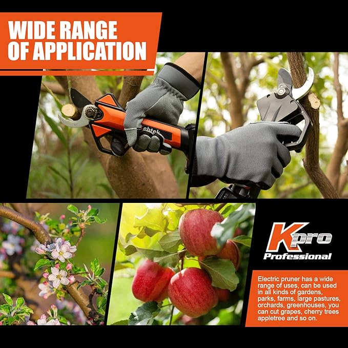 Electric Pruning Shear, Kebtek Cordless Electric Pruner Heavy Duty Electric Branch Cutter Brushless Motor with 2PCS 2500mAh 8-10H Working Time, 30mm (1.18 Inch) Cutting Diameter (KT930) Smooth-CUT