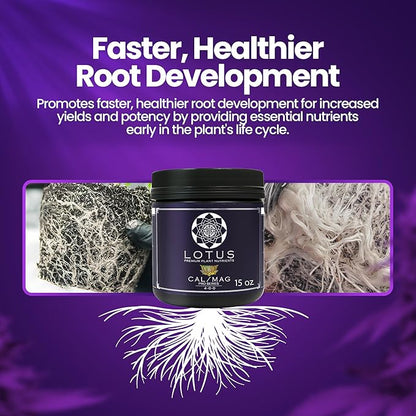 Lotus Nutrients Cal-Mag Pro Series - All Natural Premium Powdered Plant Nutrients with Calcium and Magnesium for Hydroponic Coco Coir and Soil | Improve Plant Health Indoor and Outdoor Gardens (30oz)