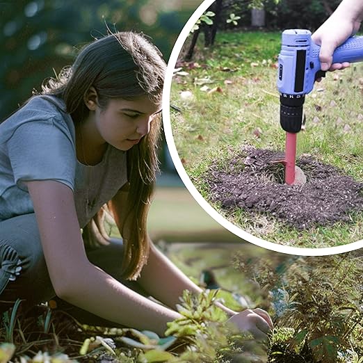 4x12 Inch Auger Drill Bit for Planting - Heavy Duty Garden Tools Auger Drill Bit for Planting Bulbs, Flowers, and Trees