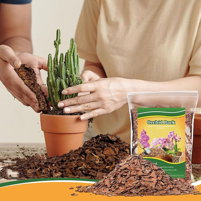 18qt Orchid Bark Horticultural Grade- Natural Mulch for Potted Plants, Root Development of Orchid Plants and Garden Soil Amendment Mix