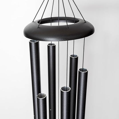 Corinthian Bells by Wind River - 74 inch Black Wind Chime for Patio, Backyard, Garden, and Outdoor Decor (Aluminum Chime) Made in The USA