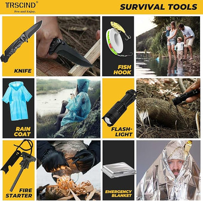 Gifts for Men Dad Husband - Christmas Stocking Stuffers, Birthday Gifts Idea for Him Boyfriend Man- Survival Kit 14 in 1, Survival Gear and Equipment, Fishing Hunting Camping Accessories, Cool Gadgets