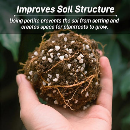 9 Quarts Perlite for Plant Soil - Amendment for Potting Soil, Improves Drainage and Aeration for Soil,Better for Root Growth (1/4 inch)