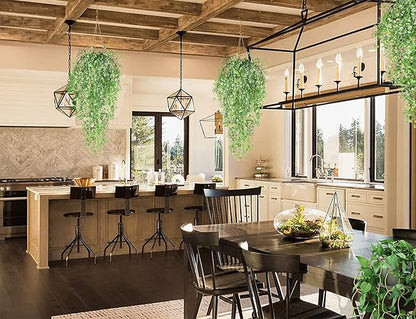 Toprooms Hanging Fake Plants,4 Pcs Faux Eucalyptus Leaf Greenery Vine Plant Faux Plants Fake Ivy Room Decor Home Garden Wedding Party Indoor Outdoor Decorations (White 4P)