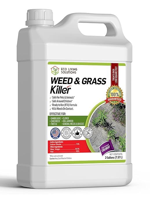 ECO Garden PRO - Organic Vinegar Weed Killer | Kid Safe Pet Safe | Clover Killer for Lawns | Moss Killer | Green Grass & Poison Ivy Killer | Spray Ready Glyphosate Free Herbicide (2 Gallons)