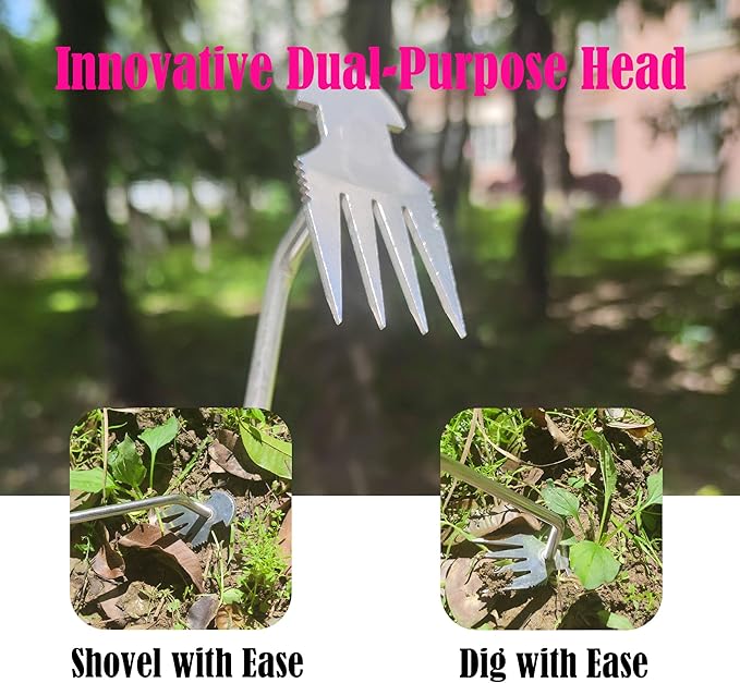 Hand Weed Puller Dual-Action 4-Claw Weeder with Ergonomic Grip Garden Tool for Efficient Root Removal Precision Weed Extraction Ideal for Garden Enthusiasts