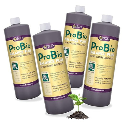ProBio Balance Plus - Make 20X More Soil Conditioner, Super Concentrate of Effective Beneficial Microorganisms & PNSB Phototrophs - OMRI Listed for Organic Farm Lawn Garden - 1 Liter (4 Pack)