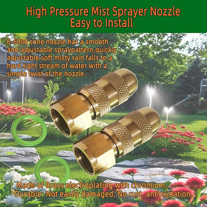 2Pcs High Pressure Misting Nozzle,Adjustable Spray Nozzle Tips for Backpack Sprayers,Farm Irrigation and Garden Irrigation Nozzle Replacement Kit