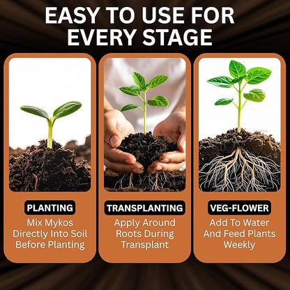 Xtreme Gardening Mykos 100g/3.5oz | Concentrated Mycorrhizal Fungi Root Stimulator for Plants | Organic Mycorrhizae Root Booster for Stronger Roots & Bigger Growth