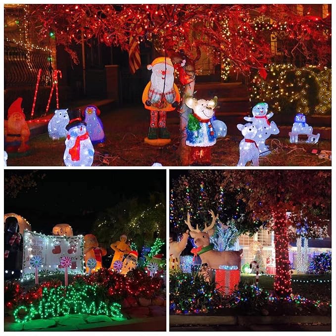 YEGUO 165ft 500 LED Christmas Lights Outdoor Waterproof, Red String Lights Plug in, Twinkle Christmas Tree Lights Indoor with Timer Memory 8 Modes