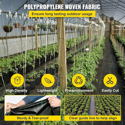 Happybuy 3FTx300FT Weed Barrier Landscape Fabric Heavy Duty 3.2OZ, Woven Weed Blocker Gardening Mat, Garden Weed Control Fabric, Geotextile Drainage Fabric, Driveway Fabric Landscaping Ground Cover