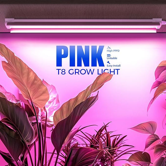 Barrina LED Grow Light, 144W(6 x 24W, 800W Equivalent), 2ft T8, Full Spectrum, High Output, Linkable Design, T8 Integrated Bulb+Fixture, Plant Lights for Indoor Plants, 6-Pack