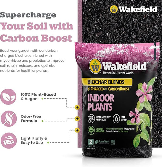 Wakefield Biochar Potting Mix & Indoor Plant Soil - 2 Quart