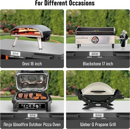 Grill Table, Outdoor Bar Cart Grill Cart with Storage Cabinet, Modular Outdoor Kitchen Island, Outdoor Grill Station with 304 Stainless Steel Top for Lawn & Garden, L35.4 x W24