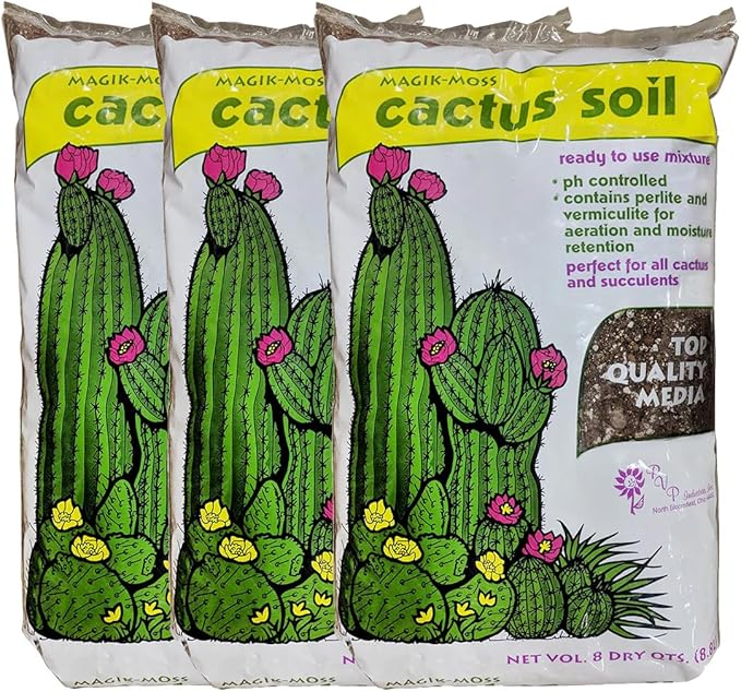 Magik-Moss Cactus Potting Soil, 8-Quart (3-Pack)
