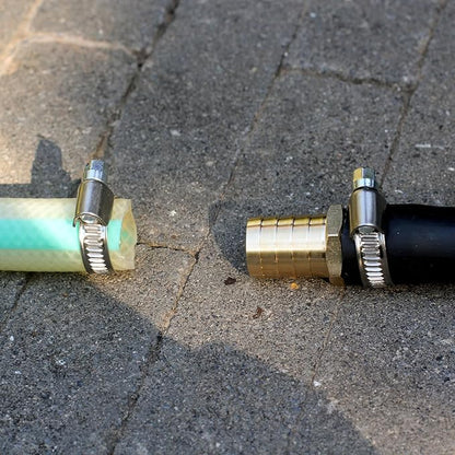 Solid Brass Garden Hose Repair Connector with Clamps Hose Repair Kit, 3/4"Barb Garden Hose Fittings (3/4"Barb-3 Set)