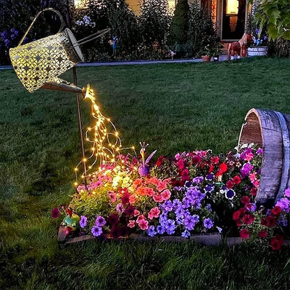 Solar Watering Can Lights, Christmas Large Retro Metal Hanging Solar Lights Outdoor Waterproof, Birthday Gifts for Women Mom Grandma Garden Decor Yard Light LED Decoration Outside for Porch Lawn Patio