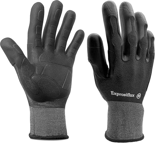 Thorn Proof Gardening Gloves for Women & Men (2 Pack) - 3X Anti-Slip Grip, Reinforced TPE Palm & Breathable Nylon - for Pruning Roses, Landscaping, Sharp Mulch (Black-2Pairs, Medium)