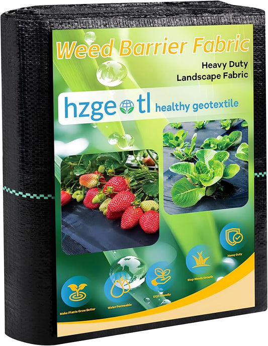 3FT x 100FT Weed Barrier Landscape Fabric, 3.2oz Premium Heavy Duty Garden Cloth, Ground Cover for Gardening,Black Garden Bed Liner