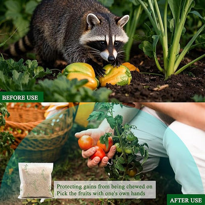 Natural Raccoon Repellent Granules | Eco-Friendly, Non-Toxic & Long-Lasting Protection with Garlic, Peppermint & Wintergreen Oils | Safe for Pets and Children |6-Pack (25g per Bag)