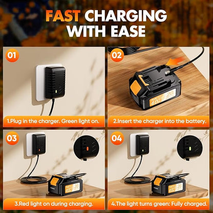 Leaf Blower Cordless - 2025 Update 150000RPM & 3 Speed Levels Electric Leaf Blower with 2 x 4.0Ah Battery and Charger, Extension Tube Blower for Lawn Care, Yard, Garage, Blowing Leaves, Dust or Snow