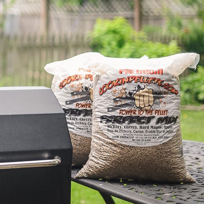 CookinPellets 40PM Perfect Mix All-Natural Hickory, Cherry, Hard Maple, and Apple Grill Smoker Smoking Hardwood Wood Pellets, 40 Lb Bag (3 Pack)