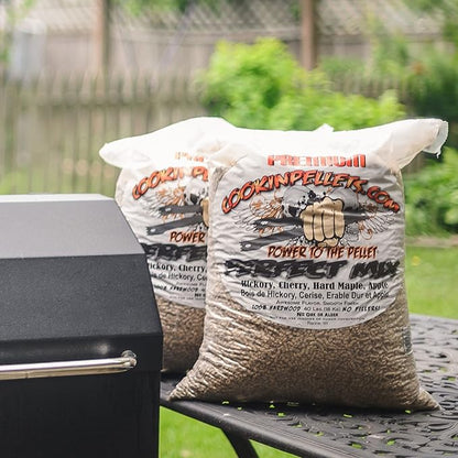 CookinPellets 40PM Perfect Mix All-Natural Hickory, Cherry, Hard Maple, and Apple Grill Smoker Smoking Hardwood Wood Pellets, 40 Lb Bag (3 Pack)